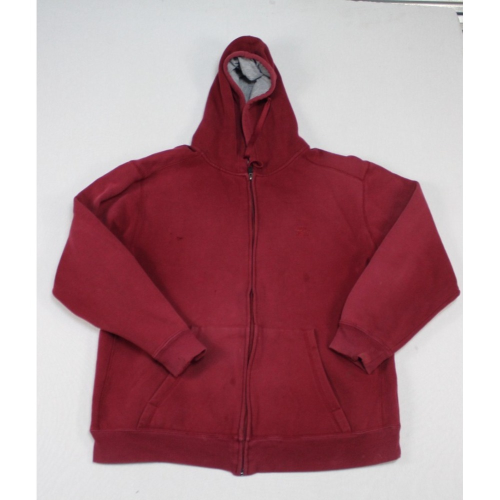 Starter Men Red Sweater Hooded Casual Long Sleeve Size Large